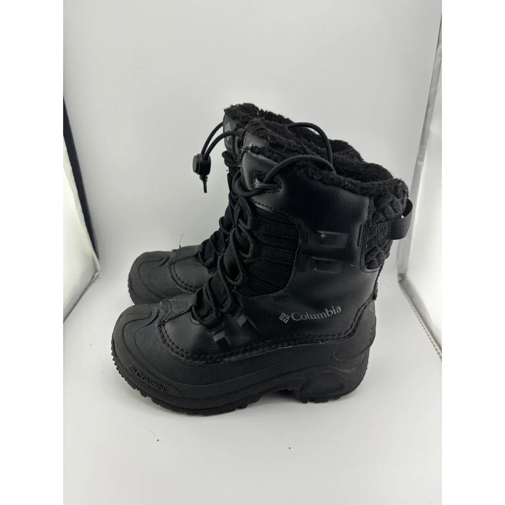 Columbia Bugaboot Plus Kids Black Waterproof Winter Snow Boots 400g Size 1